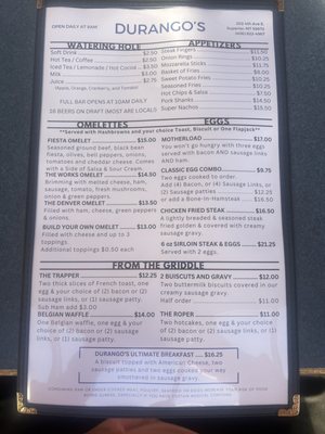 Menu photo 2 Durango's Superior, MT Menu photo 2 Durango's Superior, MT