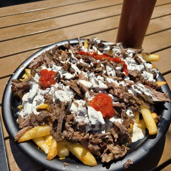 Lotus Falafel and Shawarma - Shawerma over fries (lamb and beef) - Mediterranean Near Me - Burlingame, California Lotus Falafel and Shawarma - Shawerma over fries (lamb and beef) - Mediterranean Near Me - Burlingame, California