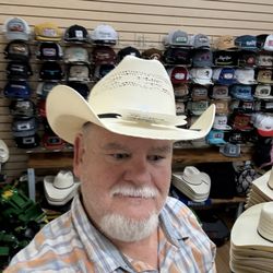 Roswell Livestock & Farm Supply - Me trying on hats