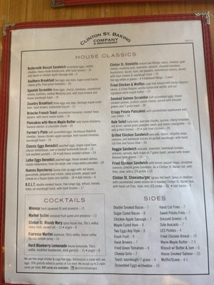 Menu photo 1 Clinton St. Baking New York, NY Menu photo 1 Clinton St. Baking New York, NY