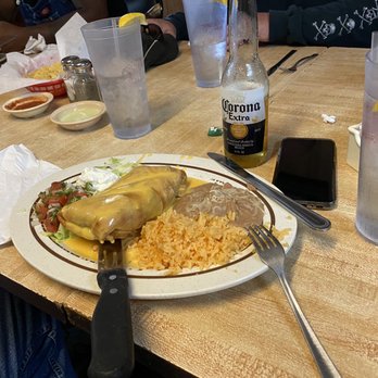 Casa Carrasco Bar & Grill - Chicken Chimichanga. It was loaded with chicken! - Mexican Near Me - Cameron, Texas