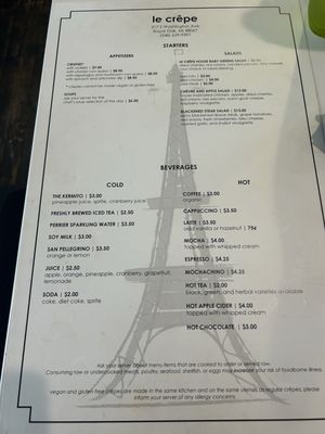 Menu photo 3 Le Crepe Royal Oak, MI