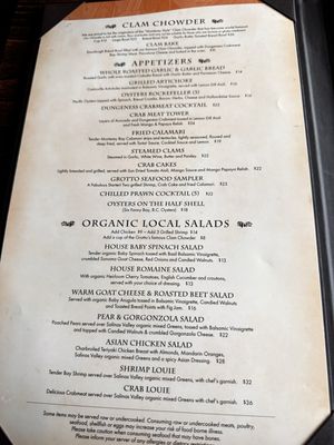 Menu photo 8 Old Fisherman's Grotto Monterey, CA Menu photo 8 Old Fisherman's Grotto Monterey, CA