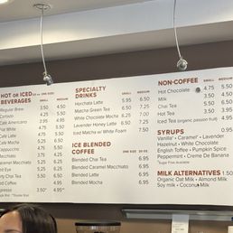 Drink menu Drink menu