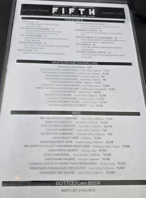 Menu photo 1 The Fifth Richardson, TX Menu photo 1 The Fifth Richardson, TX