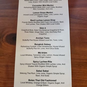 Temsib Eatery & Bar - Cocktail Menu (September 2020) - Thai Near Me - Bellevue, Washington