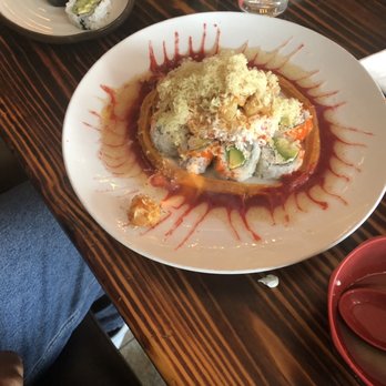 Sushi Wabi - Fuji Volcano Roll (came in on fire!!) - Japanese Near Me - Houston, Texas Sushi Wabi - Fuji Volcano Roll (came in on fire!!) - Japanese Near Me - Houston, Texas