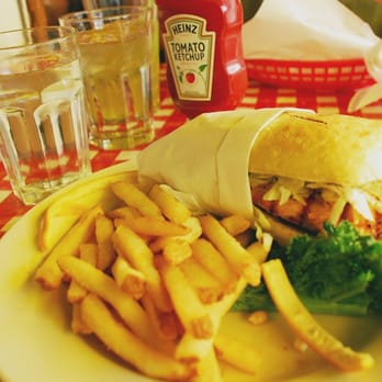 The Crab Pot - salmon 'burger'... but it's actually a sandwich. - Seafood Near Me - Seattle, Washington