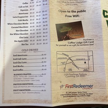 The Coffee Lodge - Coffee / Drink Menu (as of 4/17/23) - Coffee & Tea Near Me - Cumming, Georgia The Coffee Lodge - Coffee / Drink Menu (as of 4/17/23) - Coffee & Tea Near Me - Cumming, Georgia