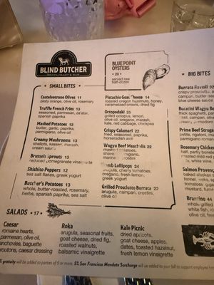 Menu photo 2 Blind Butcher San Francisco, CA