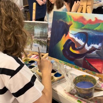 Arts in Action Visual Art Program - 12 year old acrylic painting from observational ellements to support her visual story from immagination. - Art Classes Near Me - New York, New York