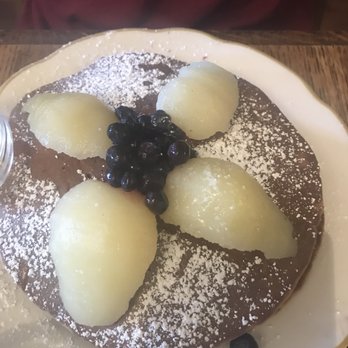 La Note - Lemon Gingerbread Pancakes and Poached Pears - French Near Me - Berkeley, California La Note - Lemon Gingerbread Pancakes and Poached Pears - French Near Me - Berkeley, California