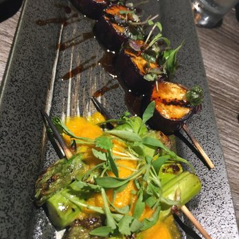 Ke-uH - Eggplant and asparagus robata (skewers). Loved the eggplant! - Sushi Bars Near Me - Weston, Florida