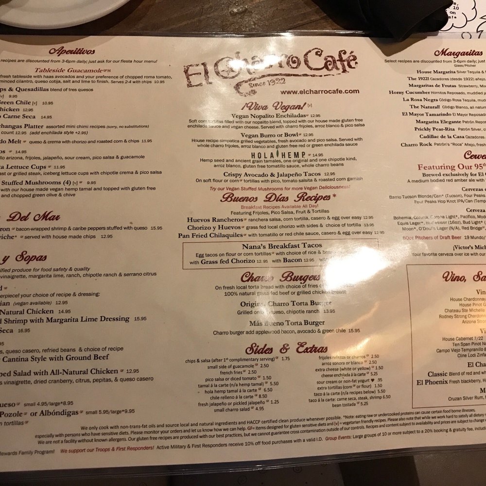 El Charro Cafe - Menu - Mexican Near Me - Tucson, Arizona El Charro Cafe - Menu - Mexican Near Me - Tucson, Arizona