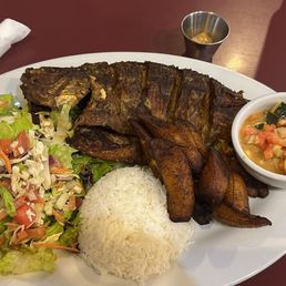 Tilapia with rice and plantain!