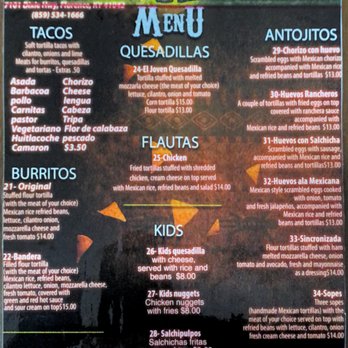 Tacos Joven - Menú - Tacos Near Me - Florence, Kentucky Tacos Joven - Menú - Tacos Near Me - Florence, Kentucky