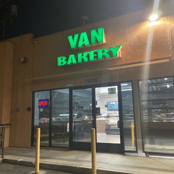 Van Bakery - the front of the building at night - Bakeries Near Me - Los Angeles, California