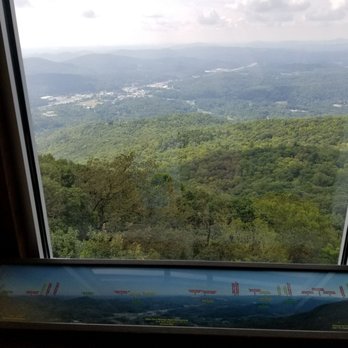 Black Rock Mountain State Park - Window of visitors center with points marked - Parks Near Me - Mountain City, Georgia