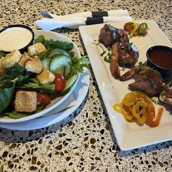 Wyoming Ale Works - Side salad and Prosciutto Shrimp - Sports Bars Near Me - Casper, Wyoming