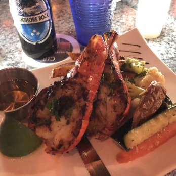 Eagle Rays Bar & Grill - Twin lobster tails with grilled veggies and roasted potatoes for $28.50USD!!!  It would be stupid not to! - Restaurants Near Me - Kirkcaldy, FIF