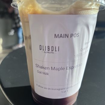 Oliboli Donuts - Seasonal shaken maple espresso - Donuts Near Me - Tustin, California