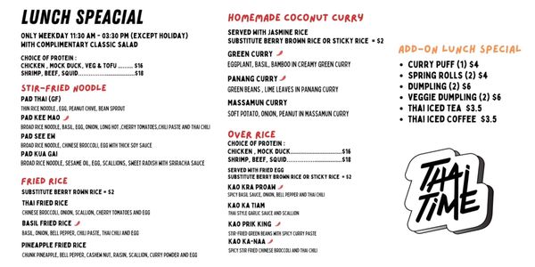 Menu photo 6 Thai Time New York, NY