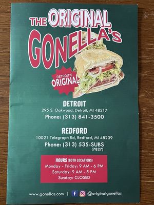Menu photo 3 Original Gonella's Detroit, MI Menu photo 3 Original Gonella's Detroit, MI
