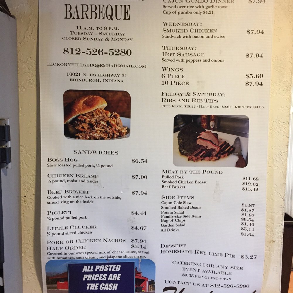 Hickory Hillz BBQ - Barbeque Near Me - Edinburgh, Indiana