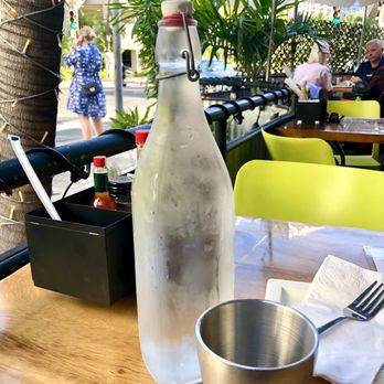 Margaritas - Mr Water bottle awaits the food - Mexican Near Me - Honolulu, Hawaii