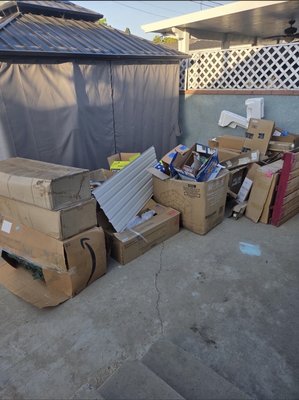 Residential Cardboard Cleanout - This residential cleanout involved the removal of cardboard boxes, packaging materials, and miscellaneous debris from a patio area. All items were loaded, hauled away, and properly disposed of, leaving the space clean, organized, and ready for use. Another successful cleanup completed by SoCal Cleanout Services. Residential Cardboard Cleanout - This residential cleanout involved the removal of cardboard boxes, packaging materials, and miscellaneous debris from a patio area. All items were loaded, hauled away, and properly disposed of, leaving the space clean, organized, and ready for use. Another successful cleanup completed by SoCal Cleanout Services.