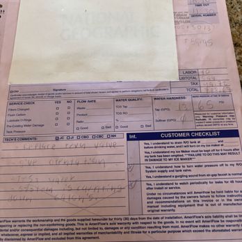 Ameriflow Water Systems - Invoice - Water Purification Services Near Me - Mesa, Arizona Ameriflow Water Systems - Invoice - Water Purification Services Near Me - Mesa, Arizona