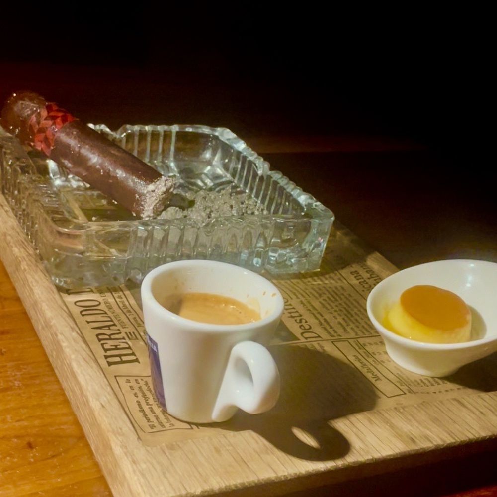 Toro Toro - Chocolate cigar filled with mousse ashes are cookie crumbles everything gets coffee poured over them - Steakhouses Near Me - Miami, Florida