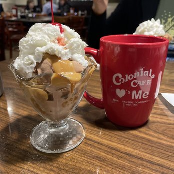 Colonial Cafe - Naperville - Chocolate peanut butter Sunday with coffee is a winner :o)   I miss this place so much since I moved away! - Ice Cream & Frozen Yogurt Near Me - Naperville, Illinois