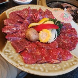 Preset platters with a variety of meats Preset platters with a variety of meats