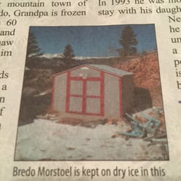 Grandpa's in the Tuff Shed