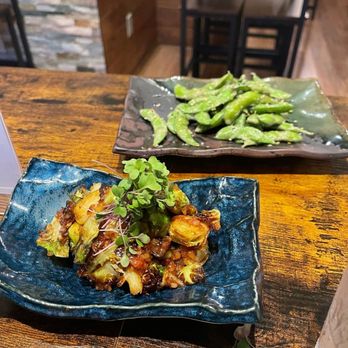 Miyo's Restaurant - Brussel sprouts and edamame! Brussels were perfect slightly sweet, with a great crunch! Edamame was good too! - Izakaya Near Me - Hilo, Hawaii Miyo's Restaurant - Brussel sprouts and edamame! Brussels were perfect slightly sweet, with a great crunch! Edamame was good too! - Izakaya Near Me - Hilo, Hawaii