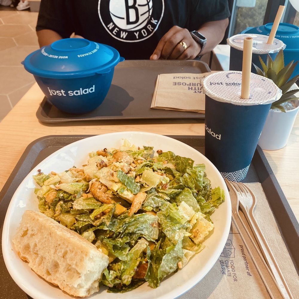 Just Salad - a plate of salad and a drink - Salad Near Me - Oceanside, New York Just Salad - a plate of salad and a drink - Salad Near Me - Oceanside, New York