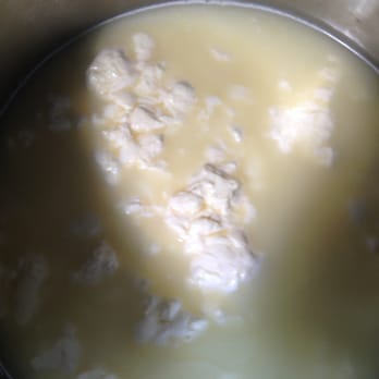 Wellspring - Cheese Class - curds are starting to form. - CSA Near Me - West Bend, Wisconsin