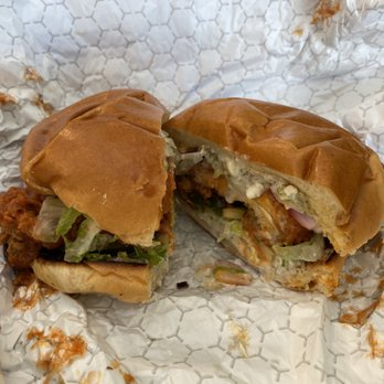 TigerHawk Sandwich - Buffalo chicken sandwich.  Excellent. And messy :) - Sandwiches Near Me - Oak Bluffs, Massachusetts