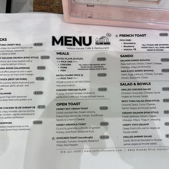 Yellow House Cafe  - Menu - Cafes Near Me - Northridge, California