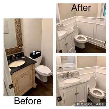 B & G Handiworks - Updated powder room - Handyman Near Me B & G Handiworks - Updated powder room - Handyman Near Me
