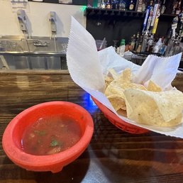 Homemade chips are light crispy and addicting. Salsa option of mild or hot Homemade chips are light crispy and addicting. Salsa option of mild or hot