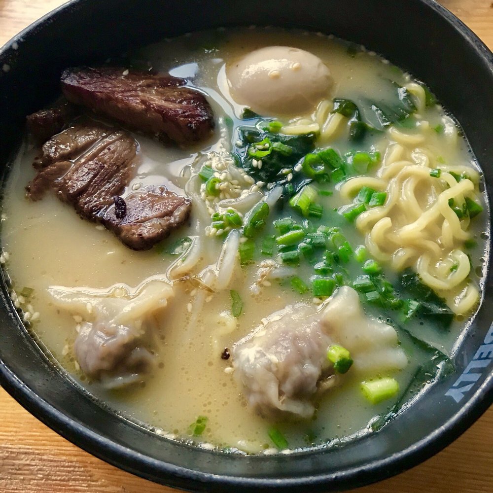 Underbelly - Belly of the Beast Ramen with Oxtail Dumplings and Soft Boiled Egg YUM!!! - Ramen Near Me - San Diego, California Underbelly - Belly of the Beast Ramen with Oxtail Dumplings and Soft Boiled Egg YUM!!! - Ramen Near Me - San Diego, California