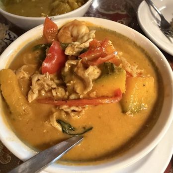 Siam Cuisine - 53. Pumpkin Curry with chicken and shrimp - Thai Near Me - Truckee, California Siam Cuisine - 53. Pumpkin Curry with chicken and shrimp - Thai Near Me - Truckee, California