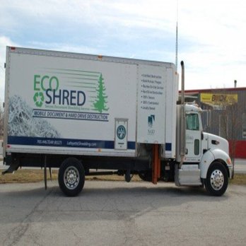 Eco Shred - Eco Shred mobile shredding truck performing secure on-site document destruction for confidential business records. - Shredding Services Near Me - Lafayette, Indiana