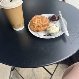 Biscuit & iced coffee