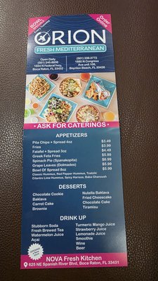 Menu photo 2 Orion Fresh Mediterranean Boynton Beach, FL Menu photo 2 Orion Fresh Mediterranean Boynton Beach, FL