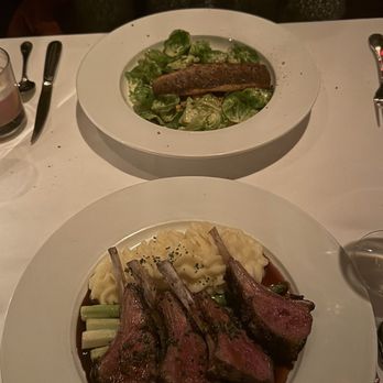 St Martin's Wine Bistro - Rack of lamb and seared sea bass - French Near Me - Dallas, Texas St Martin's Wine Bistro - Rack of lamb and seared sea bass - French Near Me - Dallas, Texas