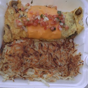 Pit Stop Diner - One of their breakfast burritos and hash brown plates. Very filling. - Diners Near Me - Oceanside, California