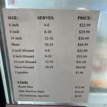DQ Grill & Chill Restaurant - Menu (cake pricing) - Ice Cream & Frozen Yogurt Near Me - Parma, Ohio DQ Grill & Chill Restaurant - Menu (cake pricing) - Ice Cream & Frozen Yogurt Near Me - Parma, Ohio